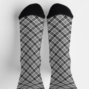 Vintager Graustufen-Bauernhof mit karierter Diagon Socken