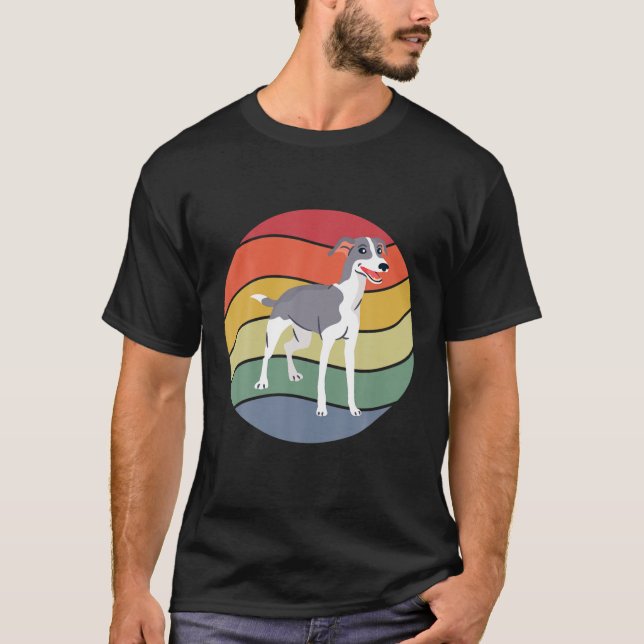 Vintager Greyhound Hund T-Shirt (Vorderseite)
