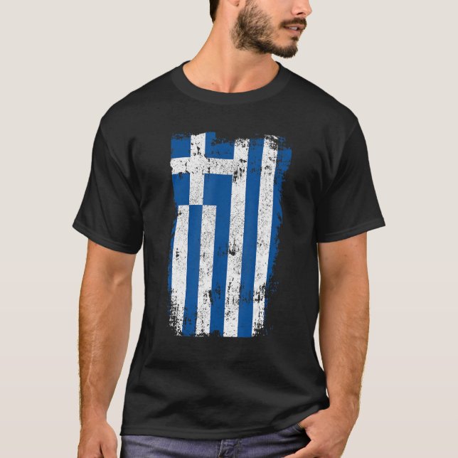 Vintager griechischer Flaggenstaat T-Shirt (Vorderseite)