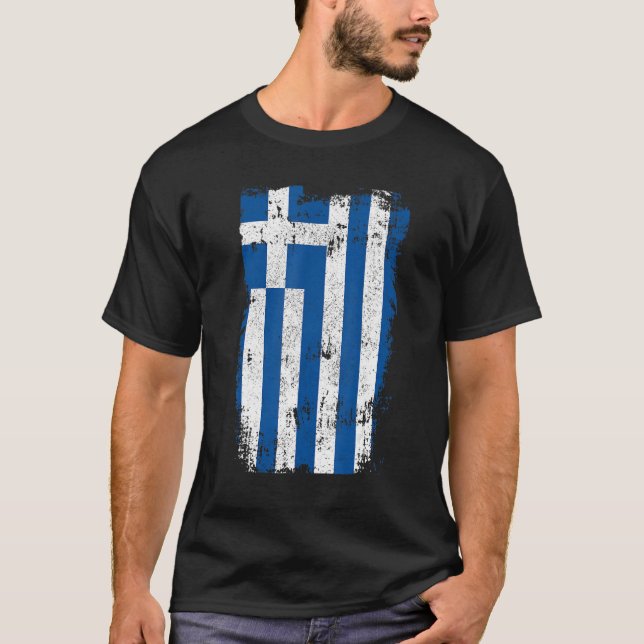Vintager griechischer Flaggenstaat T-Shirt (Vorderseite)