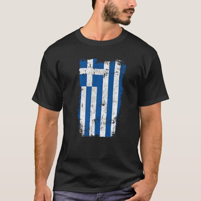 Vintager griechischer Flaggenstaat T-Shirt (Vorderseite)