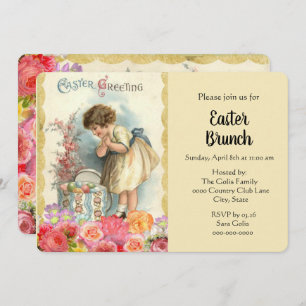 Vintager Grill mit Ostereier Holiday Brunch Invit Einladung