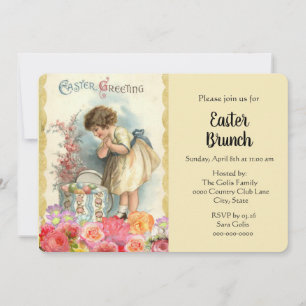 Vintager Grill mit Ostereier Holiday Brunch Invit Einladung