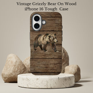 Vintager Grizzly Bär iPhone 16 Fall iPhone 16 Hülle