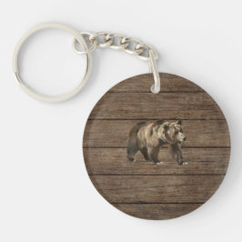 Vintager Grizzlybär Akryllischer Schlüsselanhänger