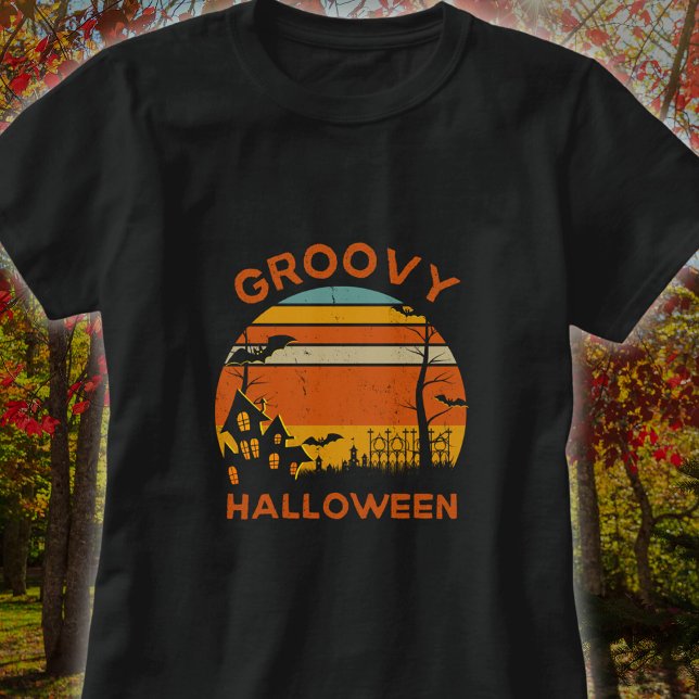 Vintager Groovy Halloween T - Shirt (Von Creator hochgeladen)