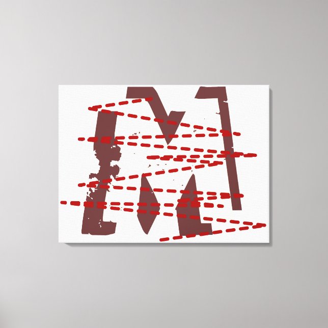Vintager Großbuchstabe Leinwanddruck (Vorderseite)