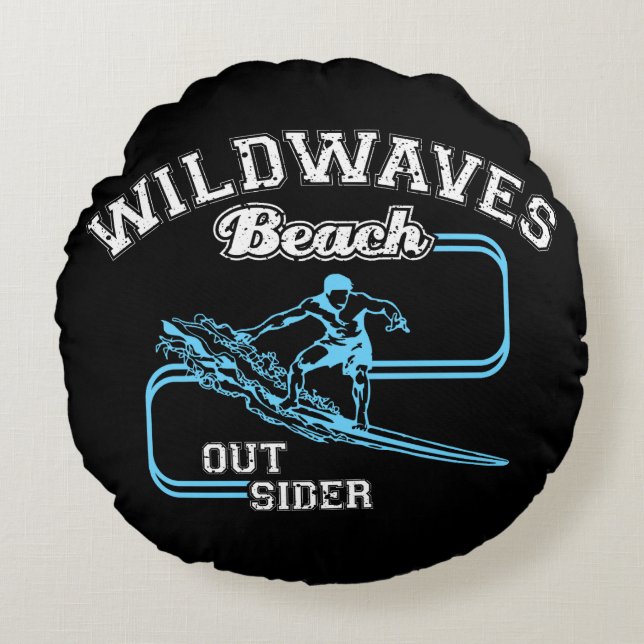 Vintager Großbuchstabe Rundes Kissen (Vorderseite)