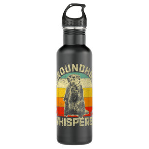 Vintager Groundhog Whisperer Silhouette Geschenkbo Edelstahlflasche