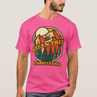 Vintager Grüner Baum Pennsylvania Bergwandern T-Shirt