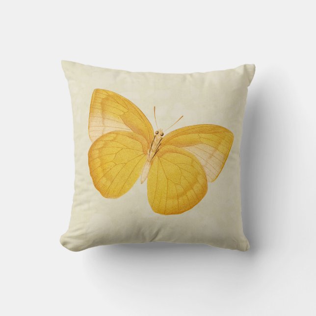 Vintager grüner Elfenbeinschmetterling Kissen (Vorderseite)