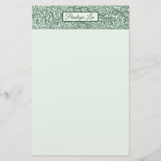 Vintager grüner Ivy-Zierheader und Ihr Name Briefpapier