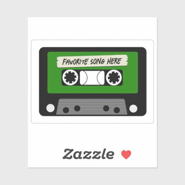 Vintager grüner Kassette, kundenspezifisch geschni Aufkleber (Blatt)