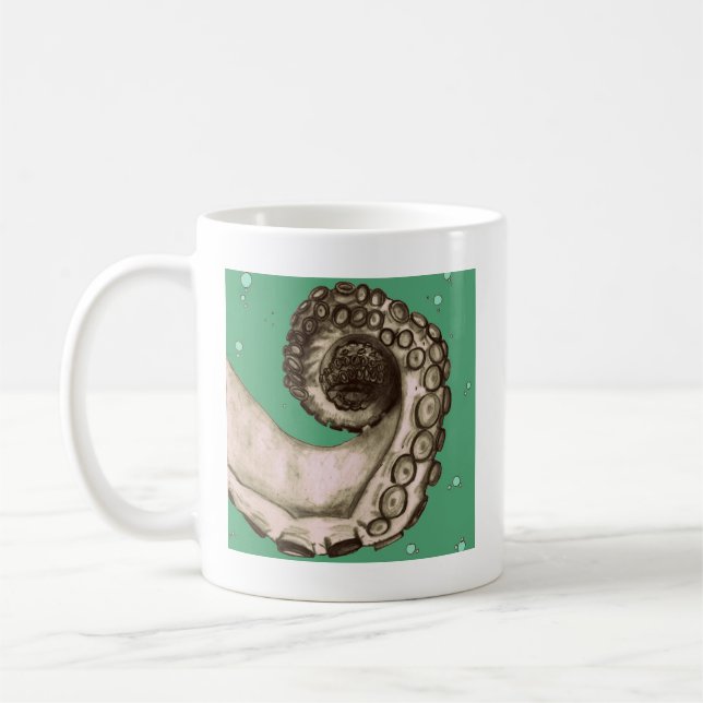 Vintager grüner Oktopus Tentacle Tasse (Links)