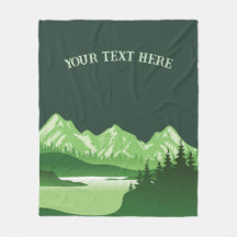 Vintager grüner Seenberg Sonnenuntergang