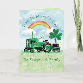 Vintager Grüner Traktor St. Patrick's Day Karte
