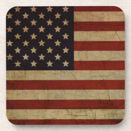 Vintager Grunge American Flag Untersetzer
