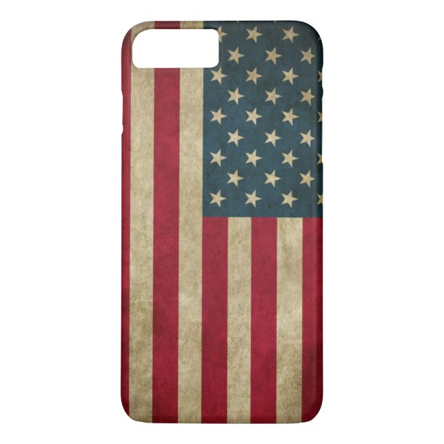 Vintager Grunge-amerikanische Flagge Case-Mate iPhone Hülle (Rückseite)