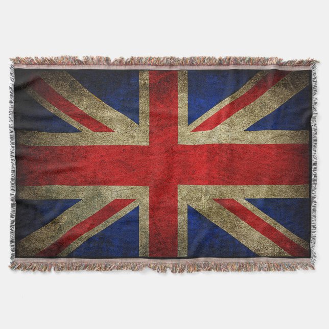 Vintager Grunge-BRITISCHE Flaggethrow-Decken Decke (Vorderseite)