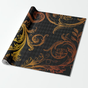 Vintager Grunge Damask Geschenkpapier