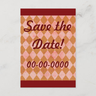 Vintager Grunge-Diamant-Checkered Save The Date