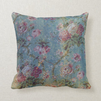 Vintager Grunge-Kissen-Rosa mit BlumenBlumen auf Kissen