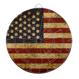 Vintager Grunge patriotische amerikanische Flagge Dartscheibe