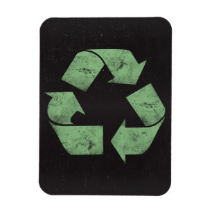 Vintager Grunge recyceln Symbol Magnet