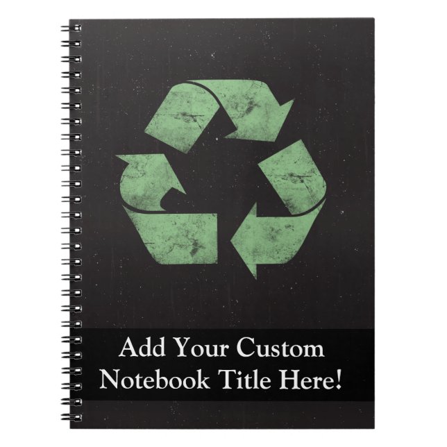 Vintager Grunge recyceln Symbol Notizblock (Vorderseite)