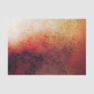 Vintager Grunge-verblaßte Blumenfeuer-Rot die Seidenpapier