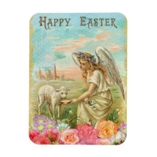 Vintager Gruß des Angel-Osters Magnet