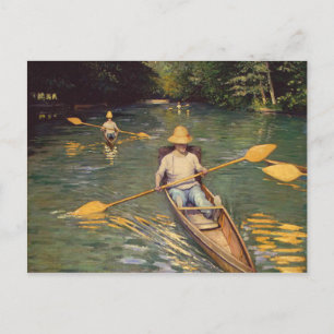 Vintager Gustave Caillebotte Skiffs auf den Yerres Postkarte