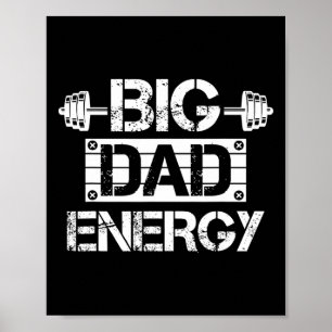 Vintager Gym Bde Big Vater Energy Vatertag Poster