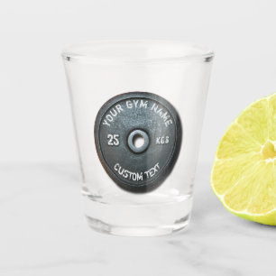 Vintager Gymnastikbesitzer oder Fitness der Nutzer Schnapsglas