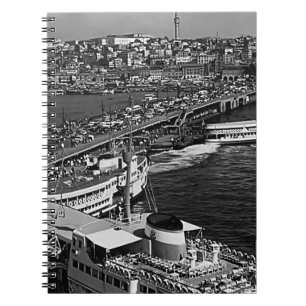 Vintager Hafen der Türkei Istanbul Galata 1970 Notizblock