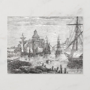 Vintager Hafen Helsinki Finnland Postkarte