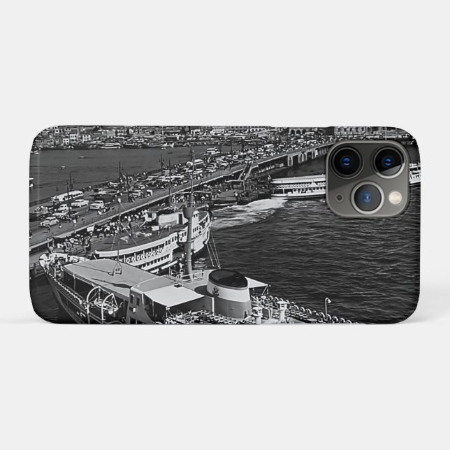 Vintager Hafen Istanbul Galata Case-Mate iPhone Hülle (Rückseite (Horizontal))