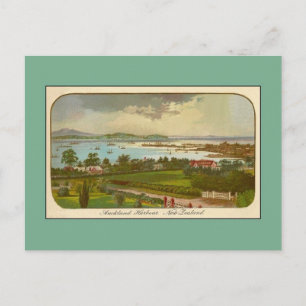 Vintager Hafen von Auckland Neuseeland Postkarte