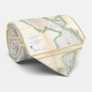 Vintager Hafen von Karte Providence Rhode Island Krawatte