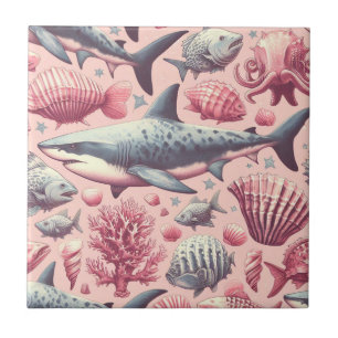 Vintager Hai nahtlos Fliese