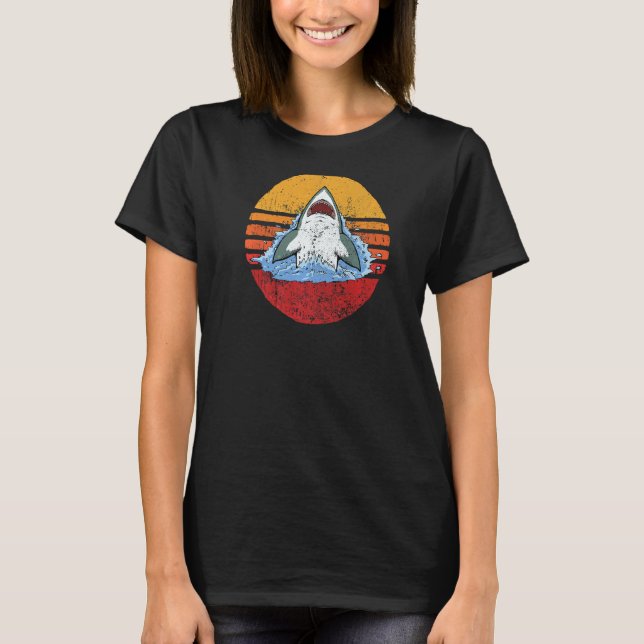Vintager Hai Retro Style Shark T-Shirt (Vorderseite)