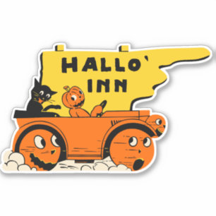 Vintager Hallo Inn großer Vinyl Contut Cut Sticke Aufkleber
