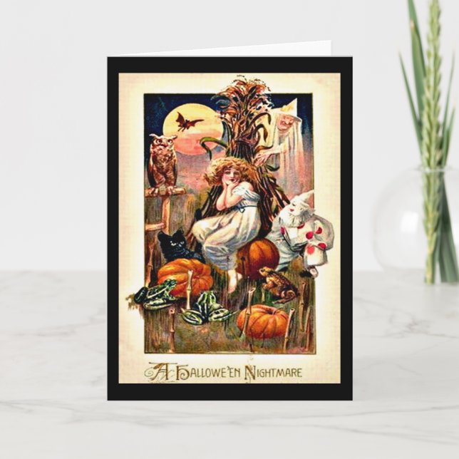 Vintager Halloween-Albtraum Karte (Vorderseite)