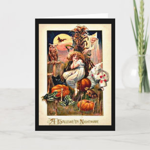 Vintager Halloween-Albtraum Karte