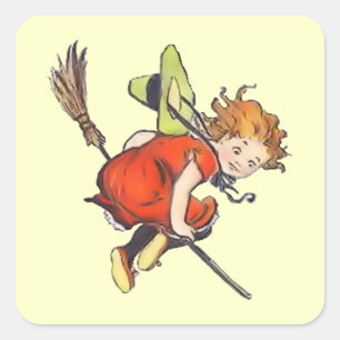 Vintager Halloween-Aufkleber Quadratischer Aufkleber