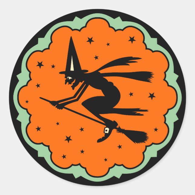 Vintager Halloween-Aufkleber Runder Aufkleber (Vorderseite)