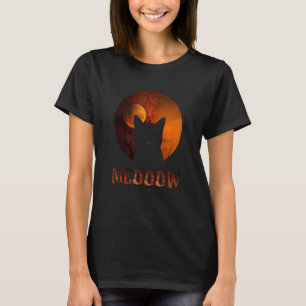 Vintager Halloween Black Cat Kostümuntergang T-Shirt
