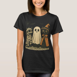 Vintager Halloween Black Cat Trio T - Shirt | Nied