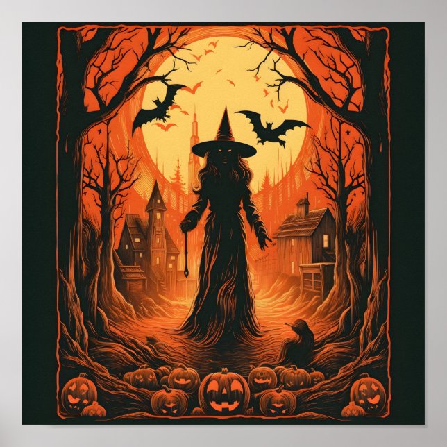 Vintager Halloween-Digitaldruck Poster (Vorne)
