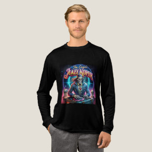 Vintager Halloween DJ Skeleton Artwork - Retro Spo Tri-Blend Shirt